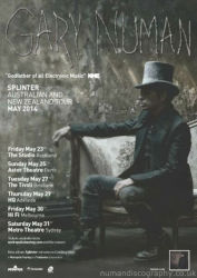 Gary Numan Splinter Tour Poster Australia